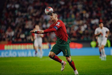 Portekiz ve İzlanda milli takımları arasında oynanan UEFA Euro 2024 eleme maçı sırasında Cristiano Ronaldo, Estadio Jose Alvalade, Lizbon, Portekiz. (Maciej Rogowski)