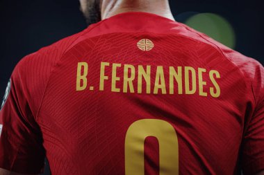 Bruno Fernandes, Portekiz ve İzlanda milli takımları arasında oynanan UEFA Euro 2024 ön eleme maçında, Estadio Jose Alvalade, Lizbon, Portekiz. (Maciej Rogowski)