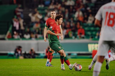 Portekiz ve İzlanda milli takımları arasında oynanan UEFA Euro 2024 ön eleme maçında Joao Neves, Estadio Jose Alvalade, Lizbon, Portekiz. (Maciej Rogowski)