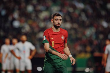 Bruno Fernandes, Portekiz ve İzlanda milli takımları arasında oynanan UEFA Euro 2024 ön eleme maçında, Estadio Jose Alvalade, Lizbon, Portekiz. (Maciej Rogowski)