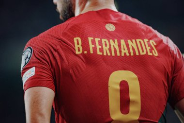 Bruno Fernandes, Portekiz ve İzlanda milli takımları arasında oynanan UEFA Euro 2024 ön eleme maçında, Estadio Jose Alvalade, Lizbon, Portekiz. (Maciej Rogowski)