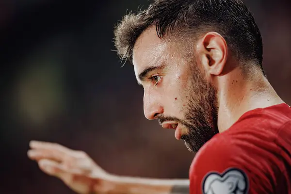 stock image Bruno Fernandes  during UEFA Euro 2024 qualifying game between  national teams of Portugal and Iceland, Estadio Jose Alvalade, Lisbon, Portugal. (Maciej Rogowski)