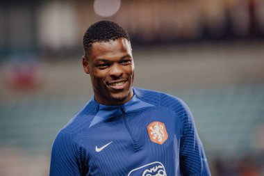 Denzel Dumfries, UEFA Euro 2024 eleme maçında milli takımlar arasında Cebelitarık ve Hollanda, Estadio Algarve, Loule, Faro, Portekiz. (Maciej Rogowski)