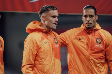 UEFA Euro 2024 eleme maçında Virgil van Dijk, Gibraltar ve Hollanda milli takımları, Estadio Algarve, Loule, Faro, Portekiz. (Maciej Rogowski)