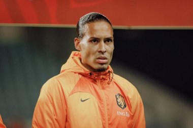 UEFA Euro 2024 eleme maçında Virgil van Dijk, Gibraltar ve Hollanda milli takımları, Estadio Algarve, Loule, Faro, Portekiz. (Maciej Rogowski)