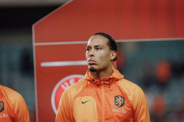 UEFA Euro 2024 eleme maçında Virgil van Dijk, Gibraltar ve Hollanda milli takımları, Estadio Algarve, Loule, Faro, Portekiz. (Maciej Rogowski)