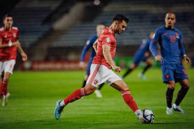UEFA Euro 2024 eleme maçında Cebelitarık ve Hollanda milli takımları arasında Jack Sergeant, Estadio Algarve, Loule, Faro, Portekiz. (Maciej Rogowski)