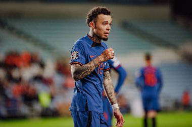 Quilindschy Hartman, UEFA Euro 2024 eleme maçında milli takımlar arasında Gibraltar ve Hollanda, Estadio Algarve, Loule, Faro, Portekiz. (Maciej Rogowski)