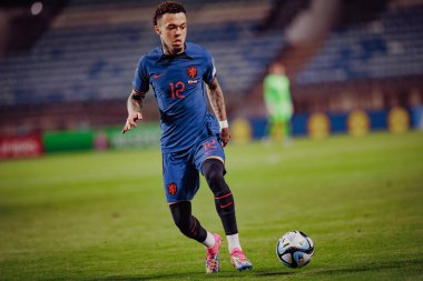 Quilindschy Hartman, UEFA Euro 2024 eleme maçında milli takımlar arasında Gibraltar ve Hollanda, Estadio Algarve, Loule, Faro, Portekiz. (Maciej Rogowski)