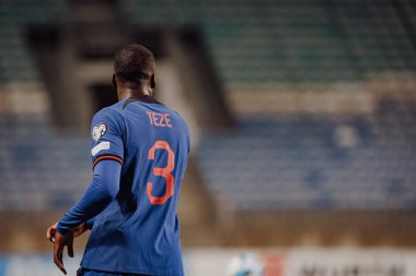 Jordan Teze, UEFA Euro 2024 eleme maçında milli takımlar arasında Cebelitarık ve Hollanda, Estadio Algarve, Loule, Faro, Portekiz. (Maciej Rogowski)