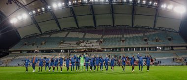 Hollanda 'nın oyuncuları, Gibraltar ve Hollanda milli takımları Estadio Algarve, Loule, Faro, Portekiz milli takımları arasında oynanan UEFA Euro 2024 ön eleme maçında taraftarlarıyla kutlama yaptılar. (Maciej Rogowski)