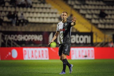 Portekiz Ligi maçında Goncalo Silva, SC Farense ile FC Arouca, Estadio de Sao Luis, Faro, Portekiz arasında 23 / 24 maç oynadı. (Maciej Rogowski)