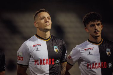 Liga Portugal maçında Bruno Duarte, SC Farense ile FC Arouca, Estadio de Sao Luis, Faro, Portekiz arasında 23 / 24 maç oynadı. (Maciej Rogowski)
