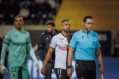Liga Portugal maçında Farense oyuncuları SC Farense ile FC Arouca, Estadio de Sao Luis, Faro, Portekiz arasında 23 / 24 maç oynadı. (Maciej Rogowski)
