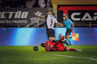 x, Liga Portekiz maçında SC Farense ile FC Arouca, Estadio de Sao Luis, Faro, Portekiz arasında 23 / 24 oynanmıştır. (Maciej Rogowski)