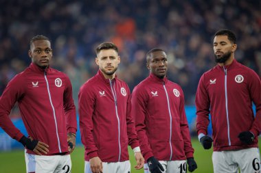 Jhon Duran, Alex Moreno, Ezri Konsa, Douglas Luiz UEFA Avrupa Konferans Ligi 'nde Aston Villa FC ile Legia Warszawa arasında oynanan maçta Birmingham, Villa Park' ta oynadılar. (Maciej Rogowski)