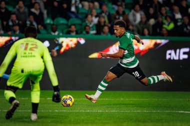 Liga Portekiz maçında Marcus Edwards, Sporting CP ile Gil Vicente FC, Estadio Jose Alvalade, Lizbon, Portekiz arasında 23 / 24 maç oynadı. (Maciej Rogowski)
