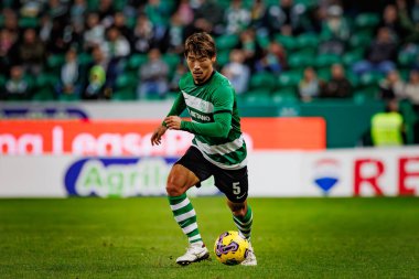 Hidemasa Morita, Liga Portugal maçında 23 / 24 Maç sırasında Sporting CP ve Gil Vicente FC, Estadio Jose Alvalade, Lizbon, Portekiz. (Maciej Rogowski)