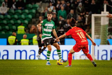 Goncalo Inacio, Liga Portekiz maçında 23 / 24 Maç sırasında Sporting CP ve Gil Vicente FC, Estadio Jose Alvalade, Lizbon, Portekiz. (Maciej Rogowski)