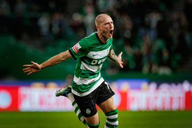 Liga Portugal maçında Nuno Santos ile Gil Vicente FC, Estadio Jose Alvalade, Lizbon, Portekiz arasında 23 / 24 maç vardı. (Maciej Rogowski)
