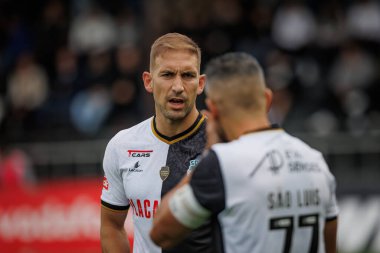 Portekiz Ligi maçında Goncalo Silva, SC Farense ile Vitoria SC, Estadio de Sao Luis, Faro, Portekiz arasında 23 / 24 maç oynadı. (Maciej Rogowski)