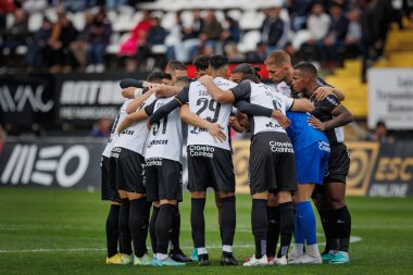 Liga Portugal maçında Farense oyuncuları SC Farense ile Vitoria SC, Estadio de Sao Luis, Faro, Portekiz arasında 23 / 24 maç oynadı. (Maciej Rogowski)