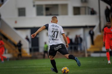 Portekiz Ligi maçında Goncalo Silva, SC Farense ile Vitoria SC, Estadio de Sao Luis, Faro, Portekiz arasında 23 / 24 maç oynadı. (Maciej Rogowski)