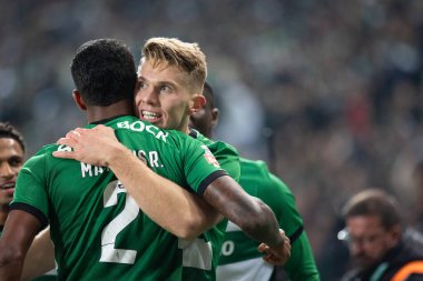 Viktor Gyokeres, Liga Portekiz 'de Sporting CP ile FC Porto, Estadio Jose Alvalade, Lizbon, Portekiz arasında oynanan 23 / 24' lük maçta attığı golü kutluyor. (Maciej Rogowski)