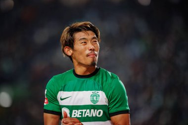 Hidemasa Morita, Liga Portekiz 'de Sporting CP ile FC Porto, Estadio Jose Alvalade, Lizbon, Portekiz arasında oynanan 23 / 24 maçında. (Maciej Rogowski)