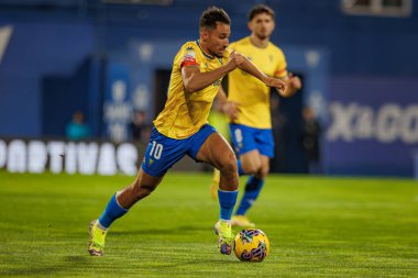 Rodrigo Nascimento, Liga Portekiz maçında GD Estoril Praia ile GD Chaves arasında Estadio Antonio Coimbra da Mota, Estoril, Lizbon, Portekiz 'de oynanan 23 / 24 maçında. (Maciej Rogowski)