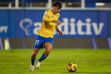 Rodrigo Nascimento, Liga Portekiz maçında GD Estoril Praia ile GD Chaves arasında Estadio Antonio Coimbra da Mota, Estoril, Lizbon, Portekiz 'de oynanan 23 / 24 maçında. (Maciej Rogowski)