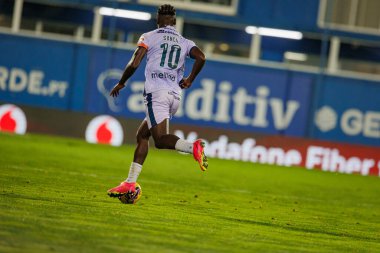 Rodrigo Nascimento, Liga Portekiz maçında GD Estoril Praia ile GD Chaves arasında Estadio Antonio Coimbra da Mota, Estoril, Lizbon, Portekiz 'de oynanan 23 / 24 maçında. (Maciej Rogowski)