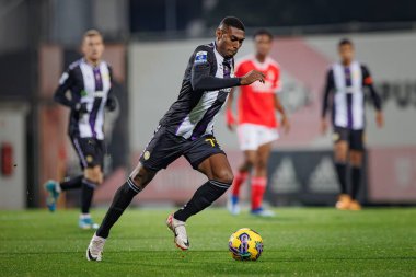 Liga Portekiz 2 Sabseg maçında Gustavo Da Silva Cunha (Nacional CD) SL Benfica B ve CD Nacional arasında Benfica Campus, Seixal, Lizbon, Portekiz 'de oynanmıştır. (Maciej Rogowski)