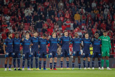 Portekiz 'in başkenti Lizbon' da oynanan Taca de Portugal maçında SL Benfica ile FC Famalicao arasında oynanan 23 / 24 'lük dördüncü tur maçında Famalicao takımı. (Maciej Rogowski)