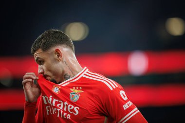 Portekiz 'in başkenti Lizbon' daki Estadio Da Luz 'da SL Benfica ile FC Famalicao arasında oynanan Taca de Portugal maçında Morato, 23 / 24 dördüncü tur maçında. (Maciej Rogowski)