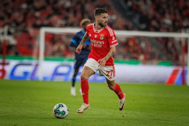 Taca de Portugal maçında Rafael Silva SL Benfica ile FC Famalicao arasında oynanan 23 / 24 'lük dördüncü tur maçında Estadio Da Luz, Lizbon, Portekiz' de. (Maciej Rogowski)