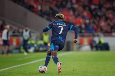 Portekiz 'deki Taca de Portugal maçında Puma Rodriguez, SL Benfica ve FC Famalicao arasında oynanan 23 / 24' lük dördüncü tur maçında Estadio Da Luz, Lizbon 'da oynandı. (Maciej Rogowski)