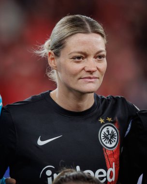 Verena Hanshaw UEFA Kadınlar Ligi sırasında SL Benfica ile Eintracht Frankfurt arasında oynanan 23 / 24 maçında Estadio Da Luz, Lizbon, Portekiz 'de. (Maciej Rogowski)
