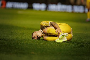 Bruno Duarte, Portekiz Ligi maçında Portimonense SC ile Portekiz 'in Portimao şehrindeki Estadio Municipal de Portimao' da SC Farense arasında 23 / 24 maç yaptı. (Maciej Rogowski)