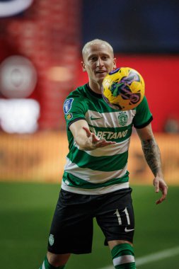 Taca Da Liga sırasında Nuno Santos (Allianz Kupası) Estadio Municipal de Leiria 'da Sporting CP ile SC Braga arasında oynanan ilk yarı final maçı - Estadio Dr. Magalhaes Pessoa, Leiria, Portekiz. (Maciej Rogowski)
