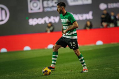 Goncalo Inacio, Taca Da Liga (Allianz Kupası) sırasında Estadio Municipal de Leiria - Estadio Dr. Magalhaes Pessoa, Leiria, Portekiz - Sporting CP ve SC Braga arasında oynanan ilk yarı final maçı. (Maciej Rogowski)