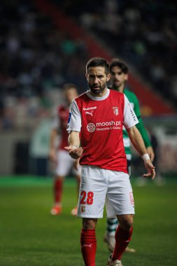 Joao Moutinho, Taca Da Liga (Allianz Kupası) maçında Estadio Municipal de Leiria 'da Sporting CP ve Sporting Clube de Braga arasında oynanan ilk yarı final maçı - Estadio Dr. Magalhaes Pessoa, Leiria, Portekiz. (Maciej Rogowski)