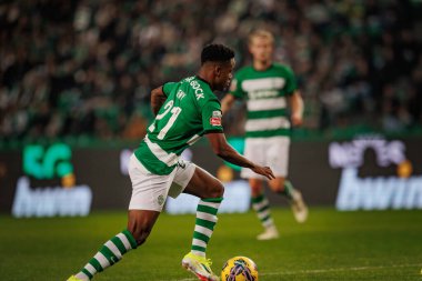 Liga Portugal maçında Geny Catamo, Sporting CP ile Casa Pia AC, Estadio Jose Alvalade, Lizbon, Portekiz arasında 23 / 24 maç yaptı. (Maciej Rogowski)