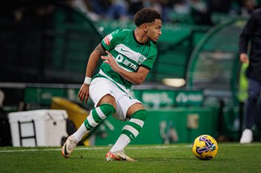 Liga Portekiz maçında Marcus Edwards, Sporting CP ile Casa Pia AC, Estadio Jose Alvalade, Lizbon, Portekiz arasında 23 / 24 maç oynadı. (Maciej Rogowski)