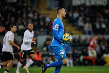Bruno Bolas Liga Portekiz maçında Vitoria Sport Clube ve CF Estrela Amadora arasında Estadio Dom Afonso Henriques, Guimaraes, Portekiz 'de oynanan 23 / 24' lük maçta. (Maciej Rogowski)
