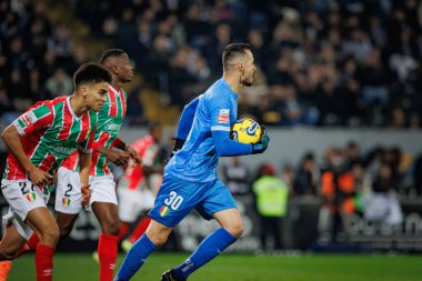 Bruno Bolas Liga Portekiz maçında Vitoria Sport Clube ve CF Estrela Amadora arasında Estadio Dom Afonso Henriques, Guimaraes, Portekiz 'de oynanan 23 / 24' lük maçta. (Maciej Rogowski)
