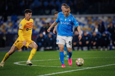 Robert Lewandowski, Stanislav Lobotka UEFA Şampiyonlar Ligi 'nde SSC Napoli ve FC Barcelona arasında oynanan 23 / 24 Stadyum Diego Armando Maradona, Napoli, İtalya. (Maciej Rogowski)