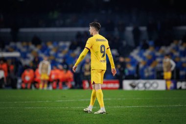 Robert Lewandowski UEFA Şampiyonlar Ligi 'nde SSC Napoli ile FC Barcelona arasında oynanan 23 / 24 maçında Stadio Diego Armando Maradona, Napoli, İtalya. (Maciej Rogowski)