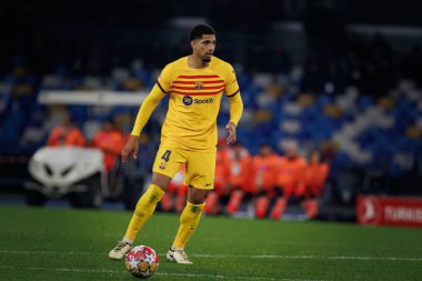 Ronald Araujo UEFA Şampiyonlar Ligi 'nde SSC Napoli ile FC Barcelona arasında oynanan 23 / 24 maçında Stadio Diego Armando Maradona, Napoli, İtalya. (Maciej Rogowski)