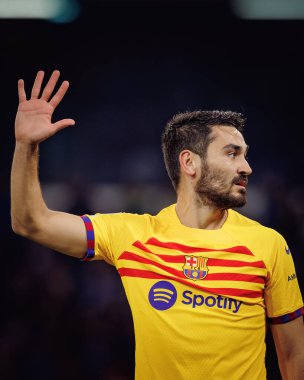 Ilkay Gundogan UEFA Şampiyonlar Ligi 'nde SSC Napoli ile FC Barcelona arasında oynanan 23 / 24 maçında Stadio Diego Armando Maradona, Napoli, İtalya. (Maciej Rogowski)